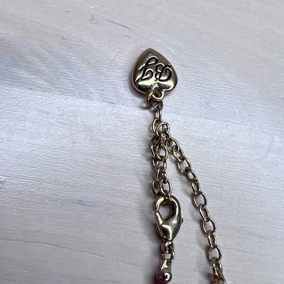 Betsey Johnson Vintage Poodle Heart Bow Crystal Charms Statement Necklace - Picture 6 of 10